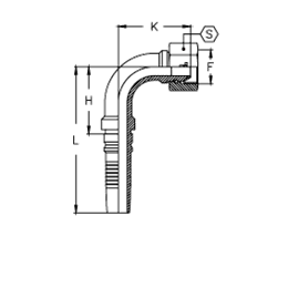 Фитинги BSP Interlock внутренняя резьба, конус 60°, O-RING, угол 90°, гайка Tieffe, BS 5200, ISO 12151-6 CH1212FGSO90B DN=19