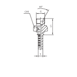 Фитинги для РВД BSP наружная резьба, конус 60°, ISO 8434-6 (BS 5200) 802604 DN=6