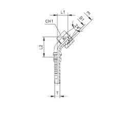 Фитинги для РВД DKO-S Interlock внутренняя резьба, накидная гайка, угол 45°, конус 24°, ISO 8434-1 (DIN 2353) 806302 DN=19