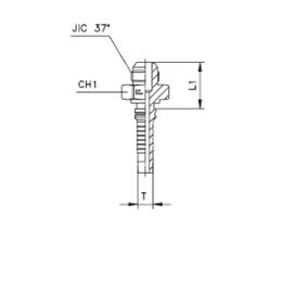 Фитинги РВД JIC Interlock, наружная резьба, конус 74°, ISO 8434-2 (SAE J514) 806403 DN=19