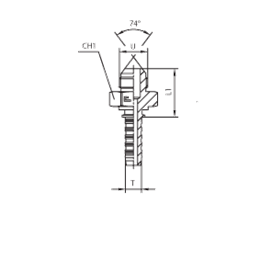 Фитинги РВД JIC, наружная резьба, конус 74°, ISO 8434-2 (SAE J514) 801609 DN=10