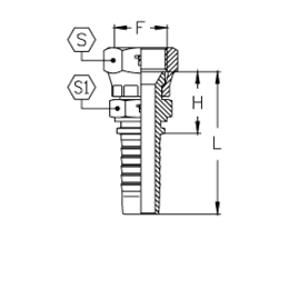 Фитинги РВД SAE, внутренняя резьба, конус 45°, двойная шестигранная обжатая гайка, SAE J513 CX0507FJCP DN=8