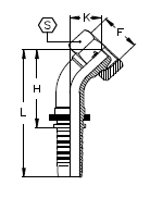 Фитинги, метрическая внутренняя резьба MULTISEAL, угол 45°, накидная гайка, DIN 3868/20078 CX04FM8L45 DN=6,3