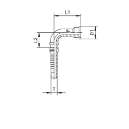 Фланец Interlock SAE, код 62, угол 90° 808203 DN=25