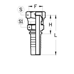 Шестигранная гайка Nissan, BSP резьба, конус 60°, двойная, обжатая CX0404FGCP DN=6,3