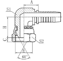 Фитинг DN 06 BSP (Г) 1/4 (90) compact
