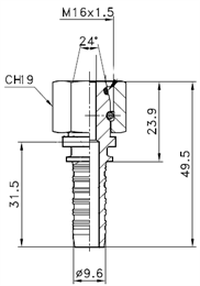 Фитинг DN 10 DKO-L (Г) 16x1.5 10 (CH19) арт. 801036
