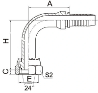 Фитинг DN 20 DKO-L (Г) 26x1.5 18 (90)  (обжатая гайка)