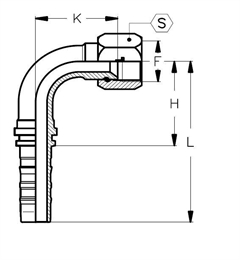 Фитинг DN 25 JIC (Г) 1.1/16 (90) CS