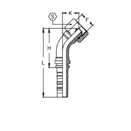 Фитинг DN 25 ORFS (Г) 1.7/16 (45) CS