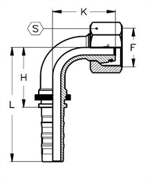 Фитинг DN 32 DKO-S (Г) 52x2 38 (90) CS