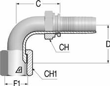 Фитинг DN 10 JIC (Г) 9/16 (90)
