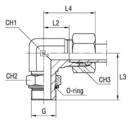 Адаптер угловой 90° под кольцо DS14 BSP 1/2" в сборе арт. 106118