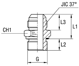 Адаптер-переходник JIC 3/4"(Ш) на BSP 3/4"(Г) арт. 200320.3