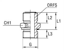 Адаптер-переходник ORFS 9/16"(Ш) на BSP 1/4"(Г) арт. 400409