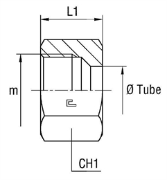 Гайка гидравлическая N DL15 M22x1.5 арт. 100208