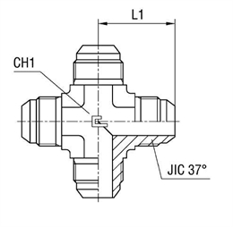 Крестовина гидравлическая JIC 9/16" (Ш) арт. 202703.3