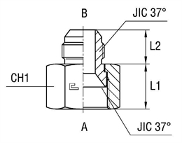 Крестовина-переходник JIC 1-7/8" на 1/2" арт. 203415.3