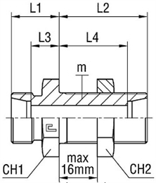 Переборочный прямой соединитель DL06 M12x1.5 (корпус) арт. 103604.1