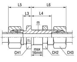 Переборочный прямой соединитель DL12 M18x1.5 в сборе арт. 103607