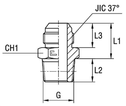 Переходник JIC 1-1/16"(Г) на BSPT 3/4"(Ш), артикул 200806.3