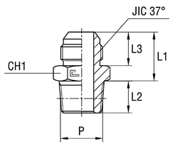 Переходник JIC 1-1/16"(Г) на NPT 1/2"(Ш) арт. 200922.3