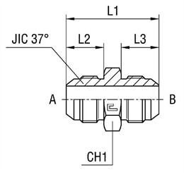 Прямой адаптер JIC 1/2"(Ш) - 1/2"(Ш) арт. 202402.3