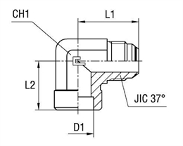 Сварной угловой тройник 90° JIC 1-5/16" арт. 207107.3