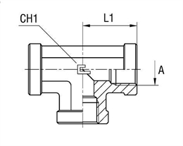 Тройник гидравлический BSP 1/4" (Ш-Ш-Г) арт. 305002
