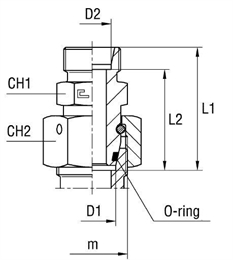 Тройник-переходник под кольцо DS14-M42x2 (корпус) арт. 605434.1