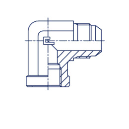 Угловой адаптер 90° JIC 1-1/16"(Ш)-NPT 3/4"(Г) арт. 202906.3