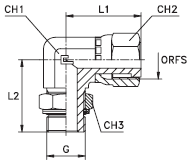 Угловой адаптер 90° ORFS 1-3/16"-BSP 3/4" обжимной арт. 406905