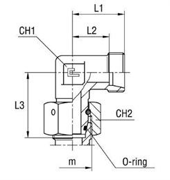 Угловой адаптер 90° под кольцо DL15 M22x1.5 арт. 604208.1
