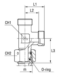 Угловой адаптер под кольцо DS14 M22x1.5 (корпус) арт. 604618.1
