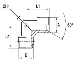 Угловой переходник 90° BSP 3/4"(Г)-BSPT 3/4"(Ш) арт. 302206
