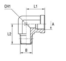 Угловой переходник 90° BSP(Ш)-BSPT(Ш) 1/8" арт. 303801