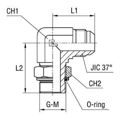 Угловой переходник 90° JIC 1/2"(Г)-M12x1.5(Г) арт. 204502.3