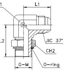 Угловой переходник 90° JIC 7/16"(Г)-BSP 1/8"(Г) арт. 204401.3