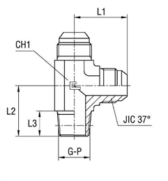Угловой переходник 90° JIC 9/16"(Г)-BSPT 3/8"(Ш), артикул 201412.3