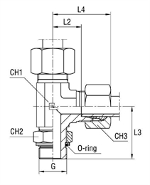 Угловой тройник под кольцо DL18 BSP 1/2" в сборе арт. 106709