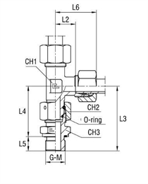Угловой тройник под кольцо DL35 BSP 1-1/4" в сборе арт. 604712