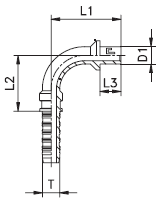 Фитинг BEL угловой 90° DN32-38 (Ш) арт. 801426