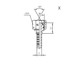 Фитинг DKM прямой DN25 M38x1.5 штифтованный арт. 803621