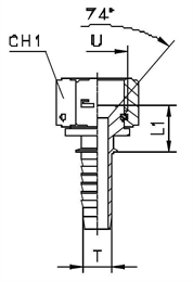 Фитинг JIC прямой DN16 7/8" штифтованный арт. 801813