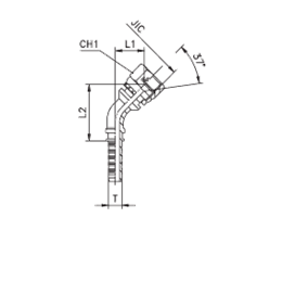 Фитинг JIC угловой 45° DN08 9/16" (Г) арт. 802206