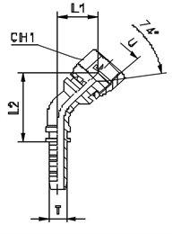 Фитинг JIC угловой 45° DN20 1-3/16" (Г) арт. 802216