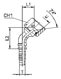 Фитинг JIC угловой 45° DN32 1-7/8" штифтованный арт. 802321