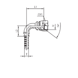 Фитинг JIC угловой 90° DN20 1-3/16" (Г) арт. 801916