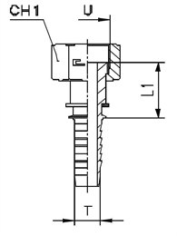 Фитинг ORFS прямой DN32 1-11/16" (Г) арт. 804314