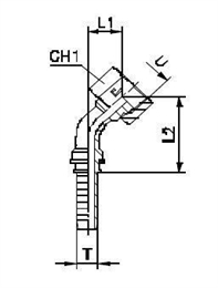 Фитинг ORFS угловой 45° DN12 1-3/16" (Г) арт. 804508
